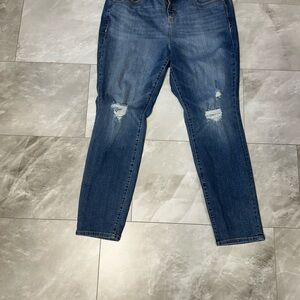 Torrid Womens Premium Jeans Size 22R Distressed Denim Washed Blue Skinny